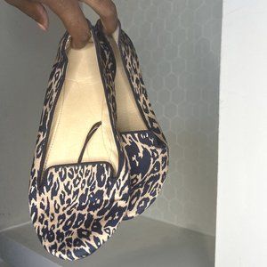 Size 37 Suede Leopard Print Flats Beige & Black Cheetah Loafers